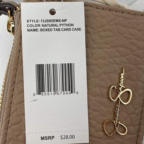 Jessica Simpson Wallet Card Holder NWT Tan with Snake Design - Picture 6 of 6